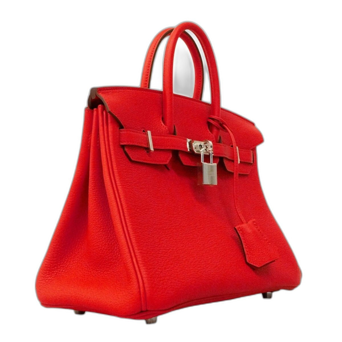 Hermes Handbag Birkin 25 Togo Rouge Ladieu Silver — view 2