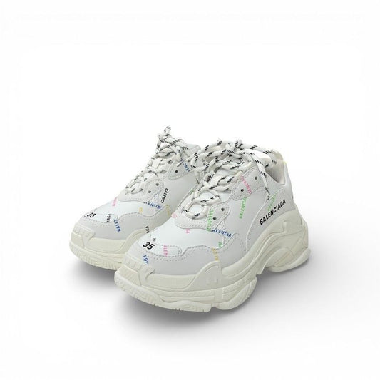 Balenciaga Triple S Sneakers Shoes Leather White Multicolor Logo