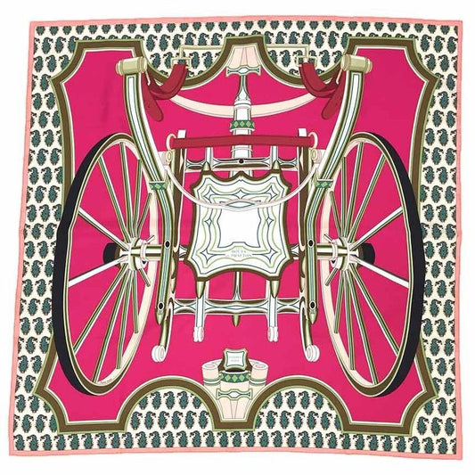 Hermes Carre 90 LES Roues de Phaeton Four-wheeled Carriage Wheels Scarf Silk