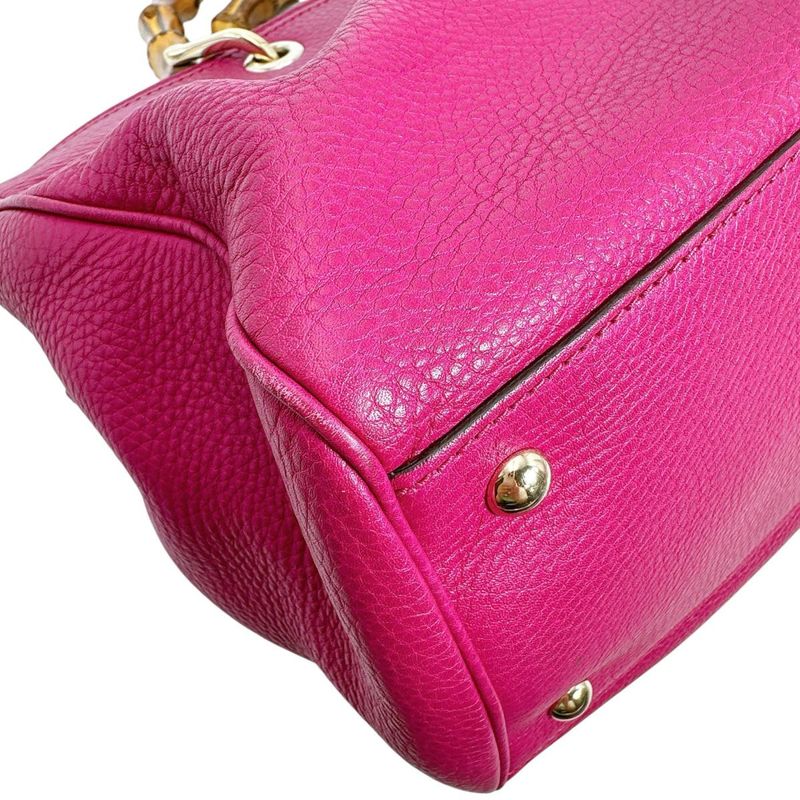 Gucci 323660 2WAY Bag Tote Bamboo Handbag Gucci Pink