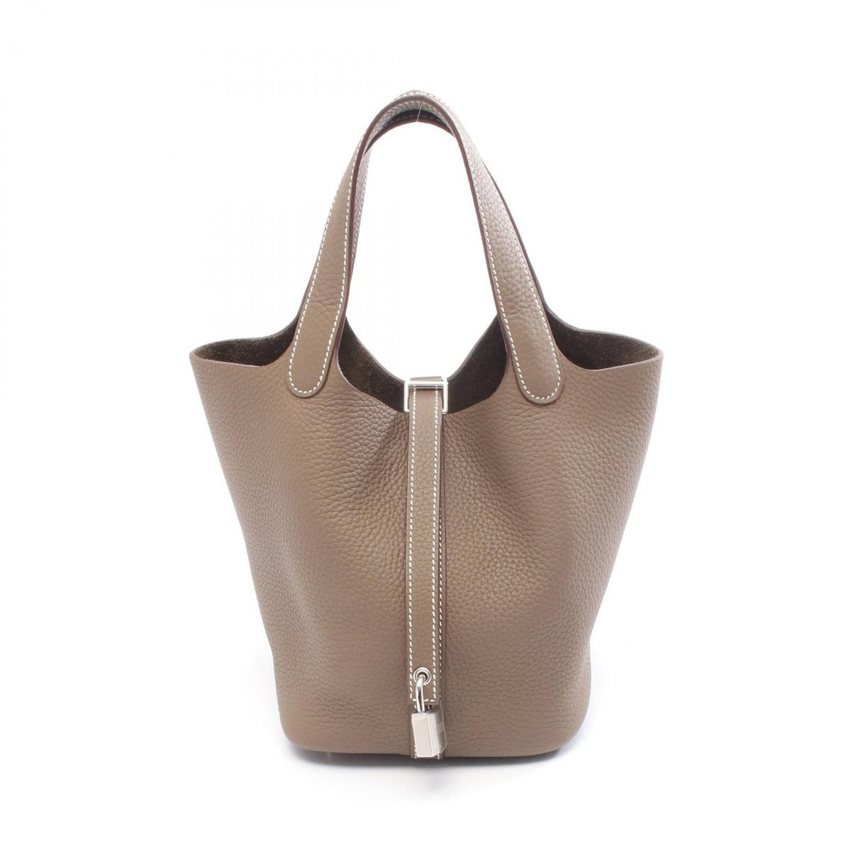 Hermes Handbag Picotin Lock PM Etoupe Leather