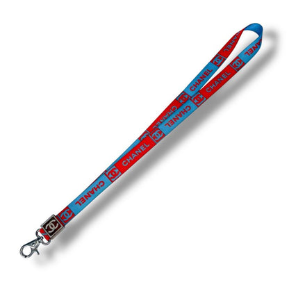 Chanel Neck Strap Coco Mark Blue Orange Red Silver Hardware