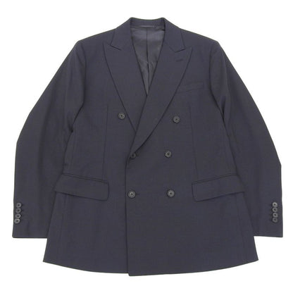 Prada 2019 Item Double Breasted Jacket Bleather 50 Men's Navy Blue Bre