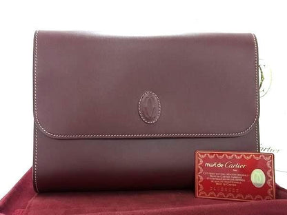 Cartier Must Line Leather Clutch Bag Second Bag Men's Women's
