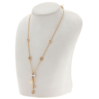 Bvlgari B-zero1 Bee Zero One Element Diamond White Ceramic Necklace 18K Pink