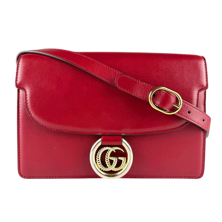 Gucci Shoulder Bag Leather Red