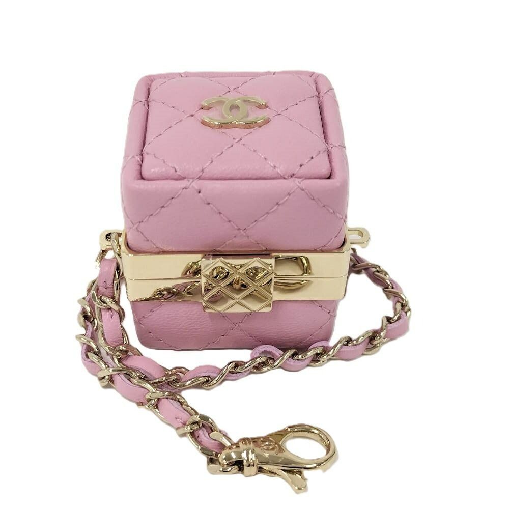 Chanel Mini Bag Charm Quilted Lambskin Pink