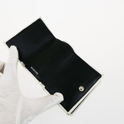 Balenciaga Trifold Wallet Compact Wallet Leather White 30ka510