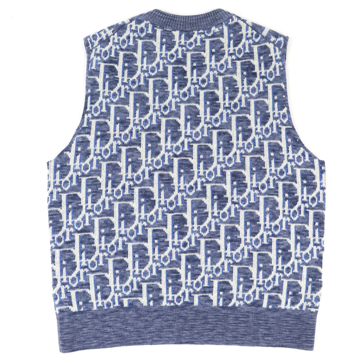 Dior Homme Wool Oblique Knit Vest Blue L — view 2