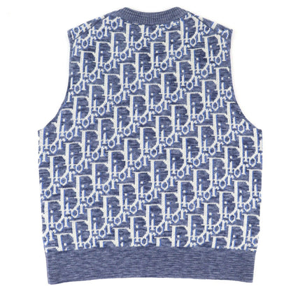 Dior Homme Wool Oblique Knit Vest Blue L — view 2