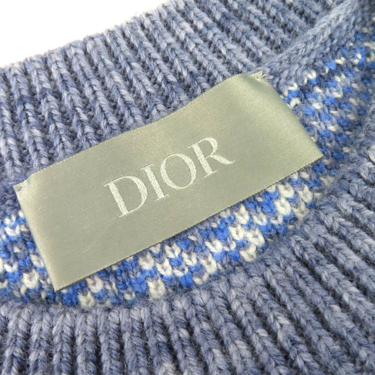 Dior Homme Wool Oblique Knit Vest Blue L — view 4