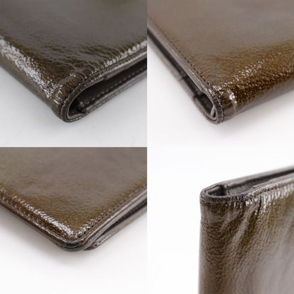 Chanel Coco Mark Enamel Bronze Women's Long Wallet