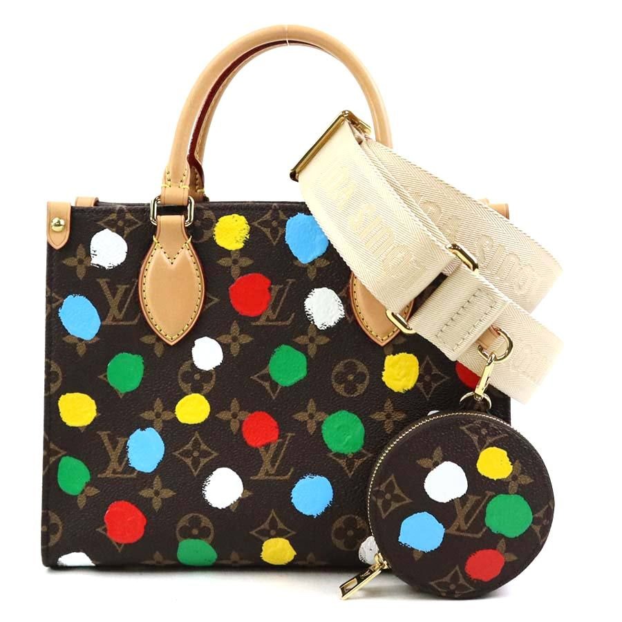 Louis Vuitton Shoulder Bag LV Yk On The Go PM Brown Multicolor Yayoi Kusama