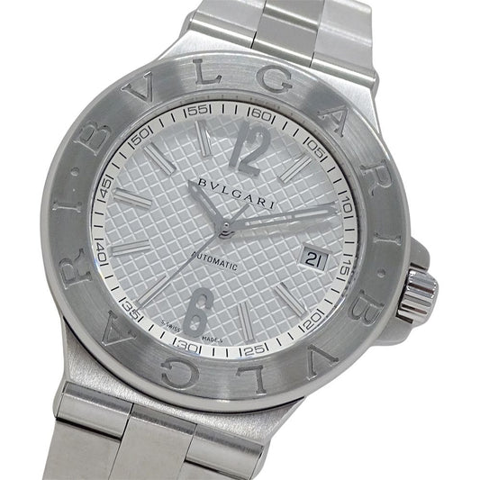 Bvlgari Watch Diagono Date Automatic Winding at Stainless Steel Silver Polished