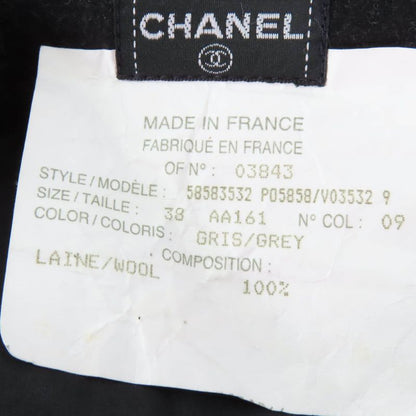 CHANEL Vintage P05858v03532 100% Wool 100% Silk Lining Tight Skirt With Coco