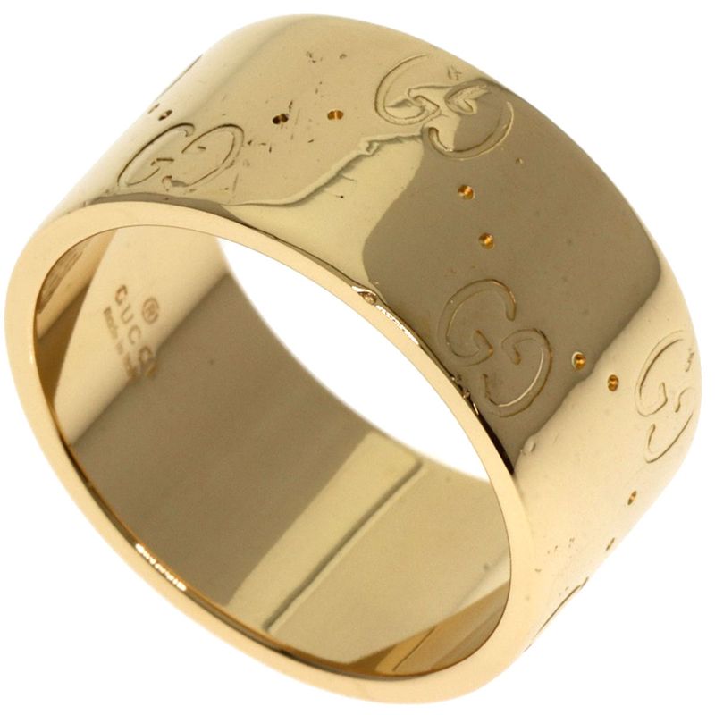 Gucci GG Icon Wide #11 Ring - 18K Yellow Gold Ladies