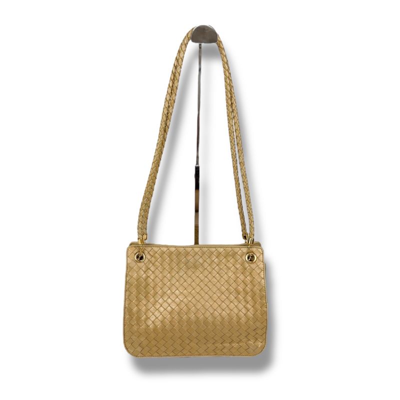 Bottega Veneta Shoulder Bag Shoulder Bag Gold Intrecciato Leather Semi Shoulder