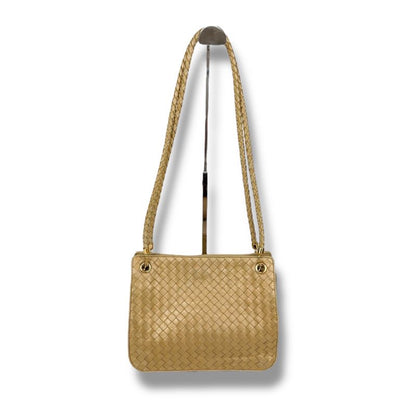 Bottega Veneta Shoulder Bag Shoulder Bag Gold Intrecciato Leather Semi Shoulder