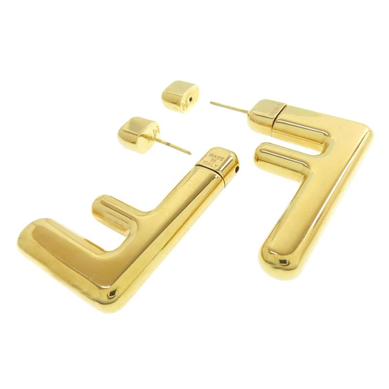 Fendi FF Logo Earrings Metal Ladies