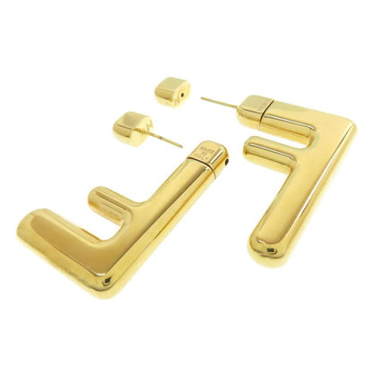 Fendi FF Logo Earrings Metal Ladies