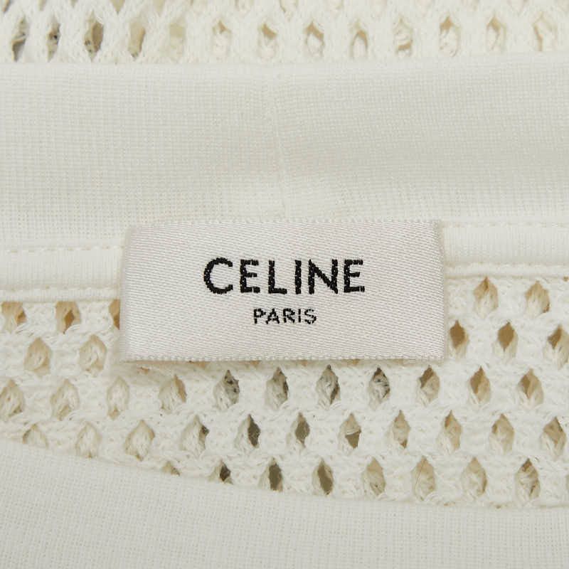 Celine 22SS Logo Mesh T-shirt Oversized Size: L 2x59a950p White Black Cotton