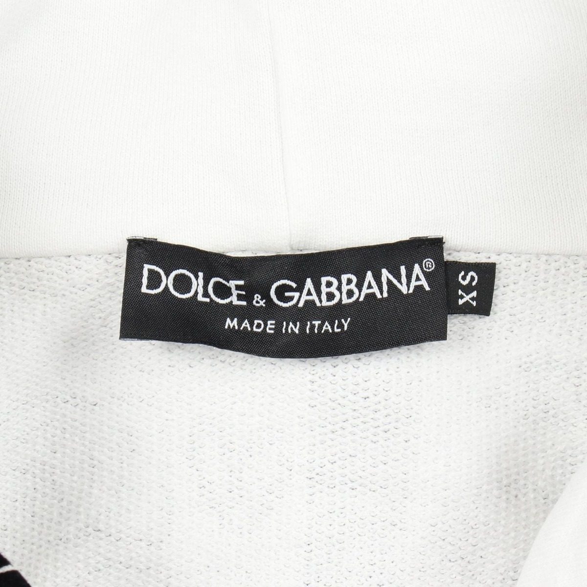 Dolce & Gabbana Hoodie Flocked Graffiti Print Cotton — view 3