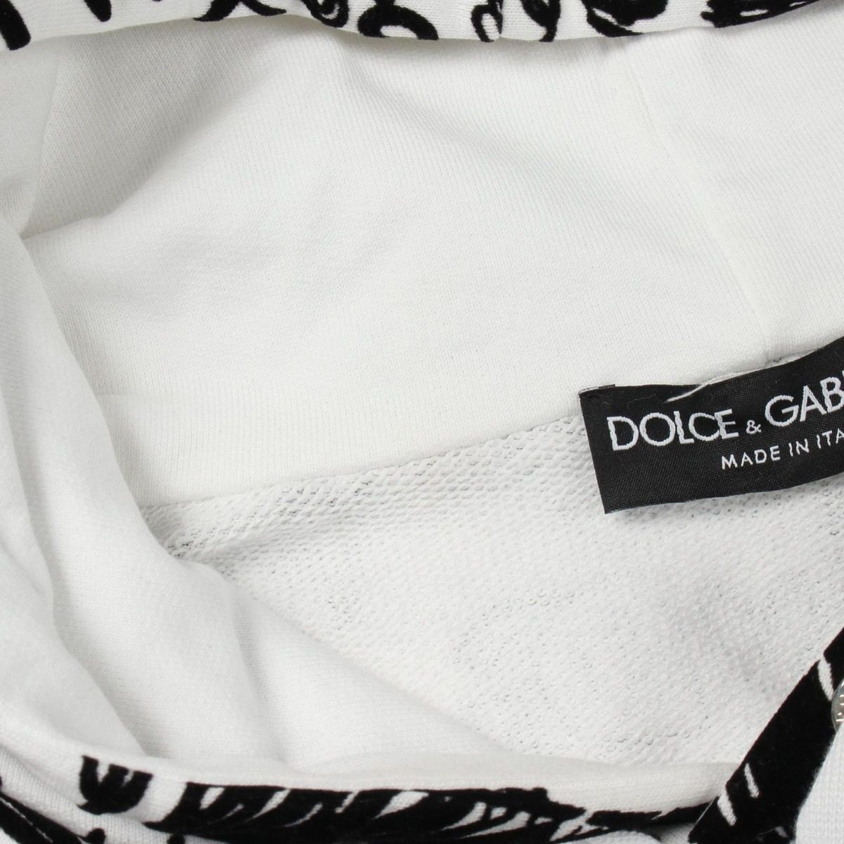 Dolce & Gabbana Hoodie Flocked Graffiti Print Cotton — view 5