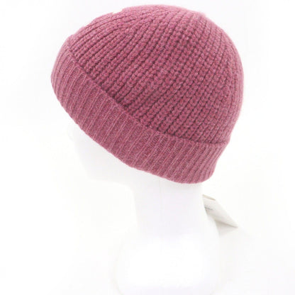 Celine Cashmere Triomphe Beanie Knit Cap Pink Hat — view 2