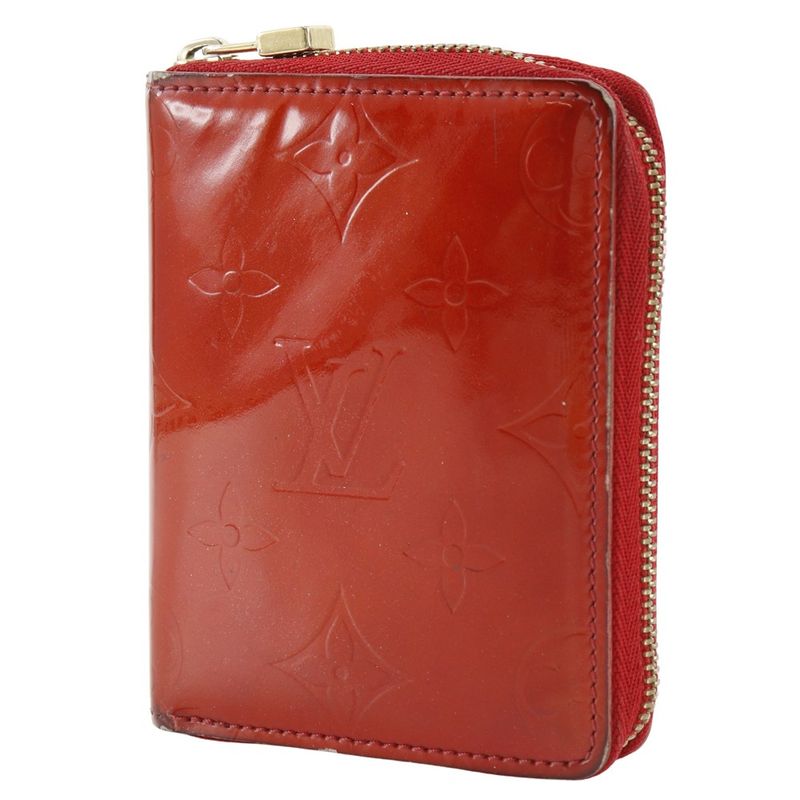 Louis Vuitton Blume Round Zipper M91151 Monogram Vernis Rouge Red Bj0041 Ladies