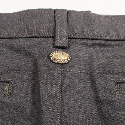 Chanel Skirt CC Logo Button Cotton Denim — view 7