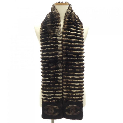 Chanel Scarf Cashmere White Brown