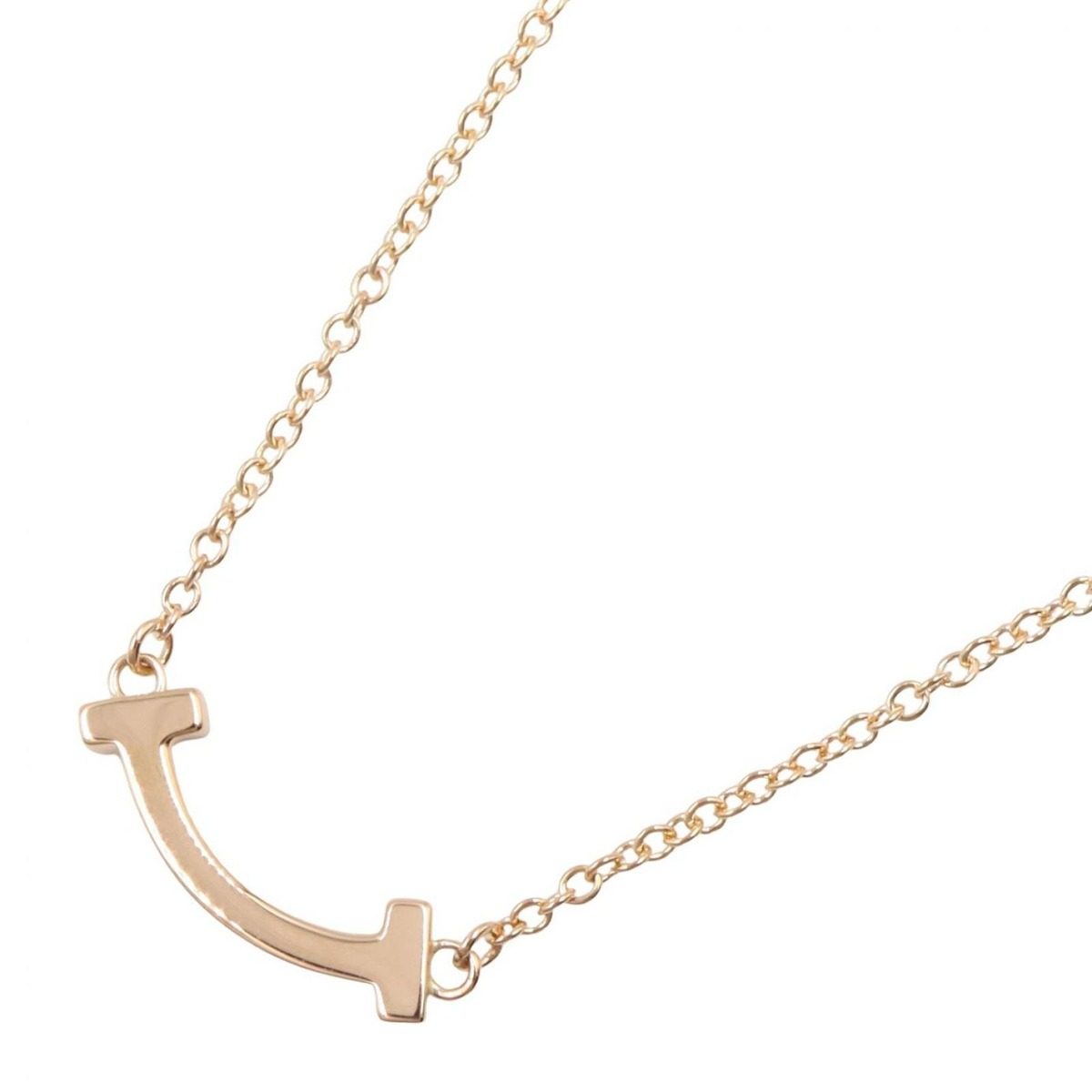 Tiffany & Co Necklace T Smile Mini 40.5 18k Pink Gold