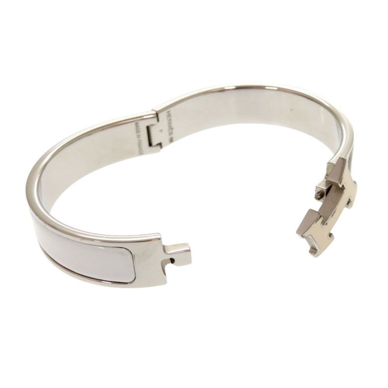 Hermes Click H Click Clack PM Metal Gray Bracelet Bangle 0029 Hermes