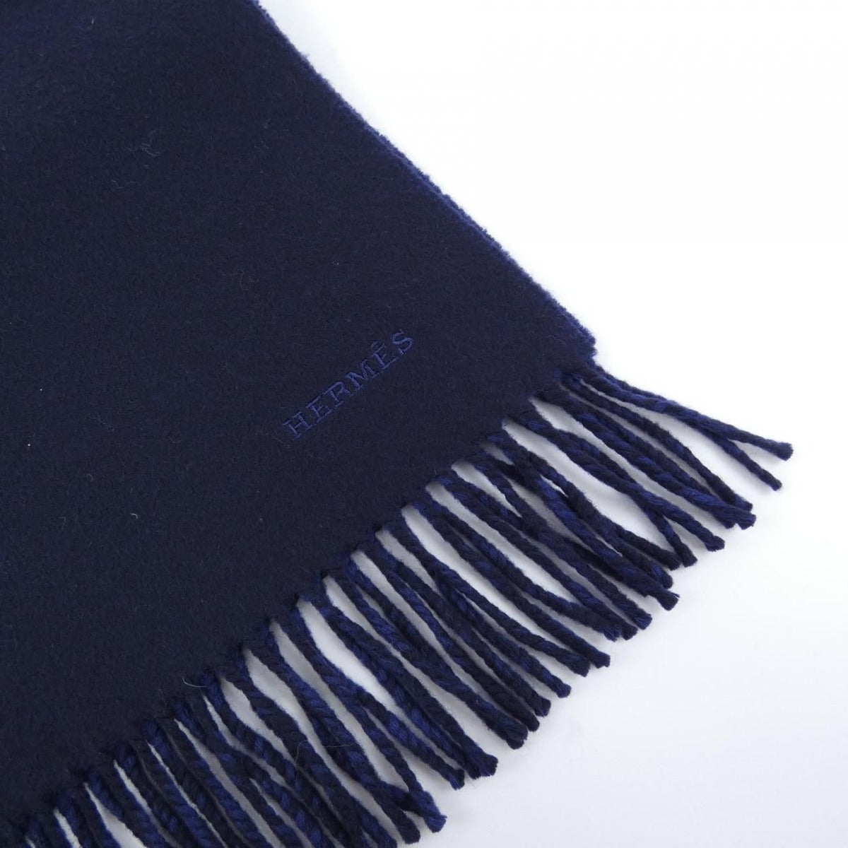 Hermes Scarf Cashmere Navy — view 2
