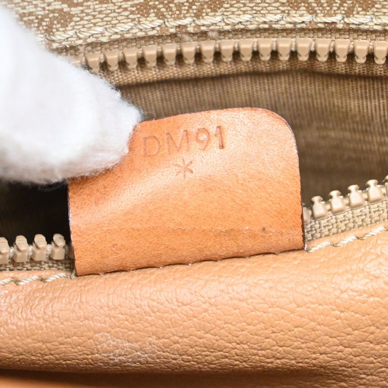 Celine Shoulder Bag Macadam Pattern Beige Leather 30ka807