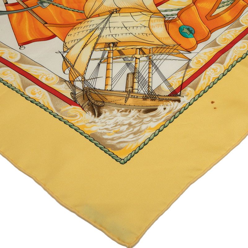 Hermes Carre 90 Vive Le Ven Blow The Wind Beige Multicolor Silk Women Hermes