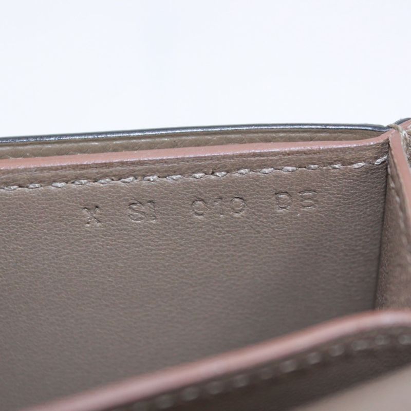 Hermes Passant Long Origan Leather Brown Wallet Silver