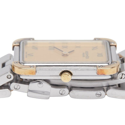 Hermes Croisure Cr1220 Silver Gold Stainless Steel Plated Ladies Hermes
