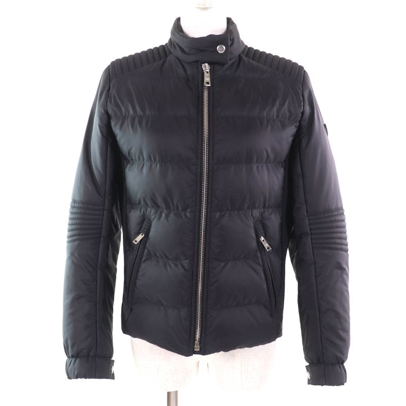 Prada 290545 Triangle Logo Zip Up Down Jacket Outerwear Black 42 Women