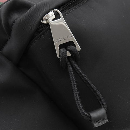 Gucci Tote Bag Logo Large Nylon Black Silver Hardware Shoulder Travel Bag