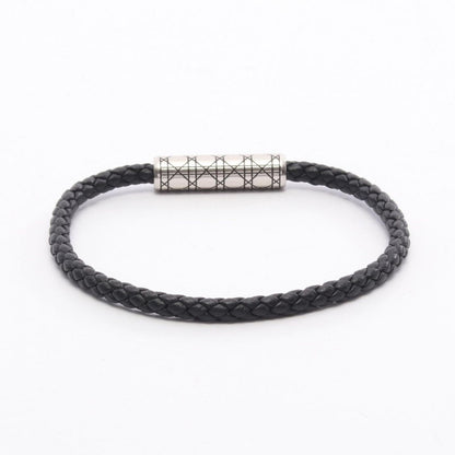 Dior Bracelet Cannage Braid Leather Black — view 2