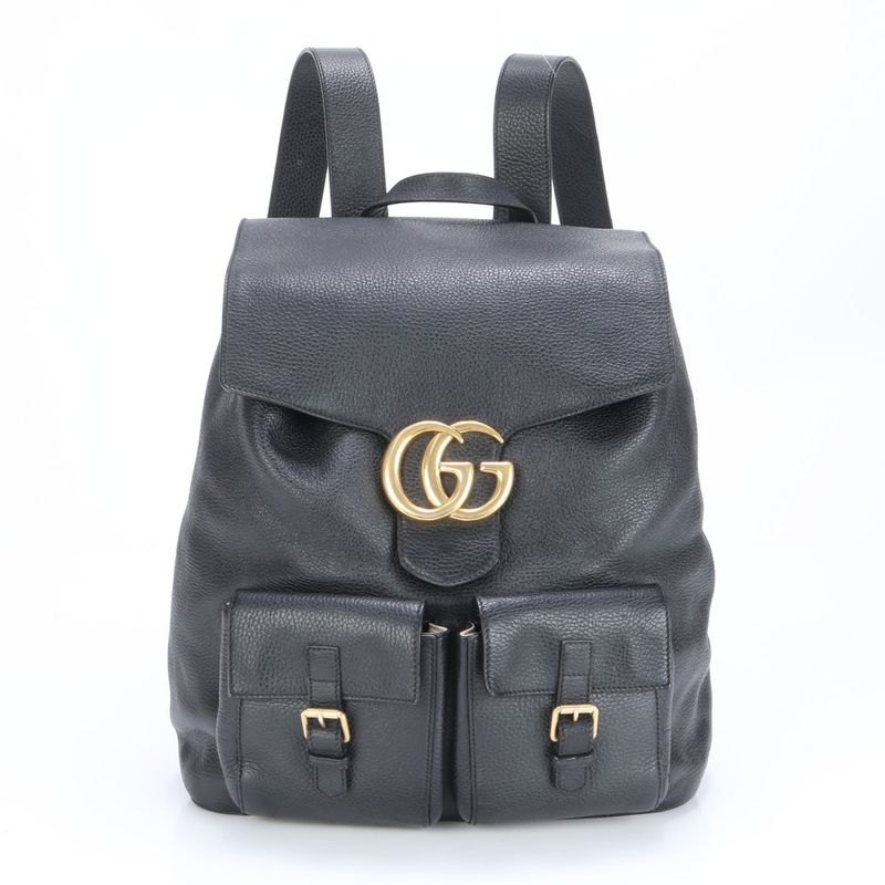 Gucci GG Marmont 429007 Leather Backpack Sac Backpack Shoulder Bag Genuine