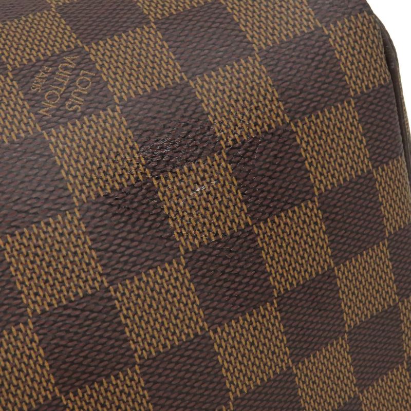 Louis Vuitton Handbag Speedy 30 Damier Canvas Damier Ebene Gold Hardware Brown