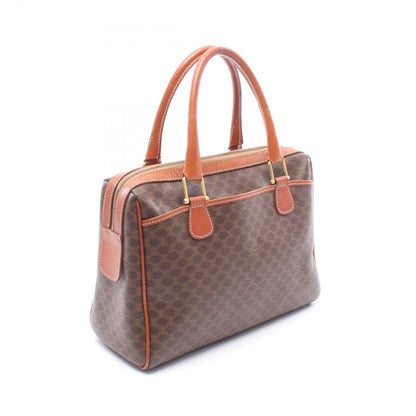 Celine Tote Macadam Dark Brown Canvas Leather Handbag — view 2