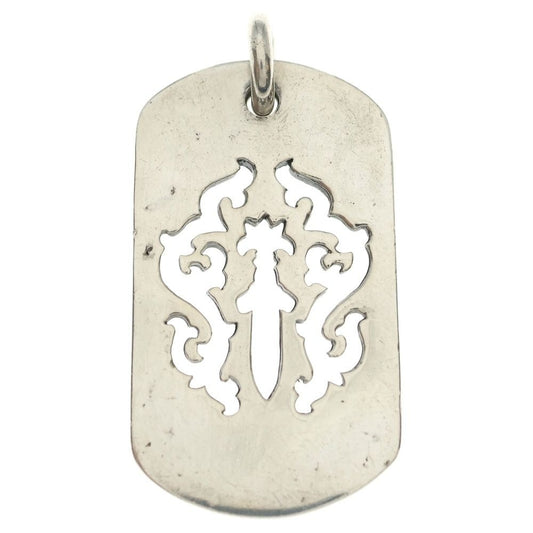 Chrome Hearts D Tag Lrg Dagger Vintage Vine Daga Cutout Dog Tag Large Pendant Top