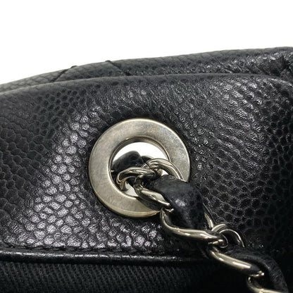 Chanel Tote Bag Matelasse Black Silver Hardware / Chain Shoulder