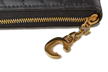 Celine Wallet Long Wallet Large Zipped Wallet 10b553bfl Quilted Black