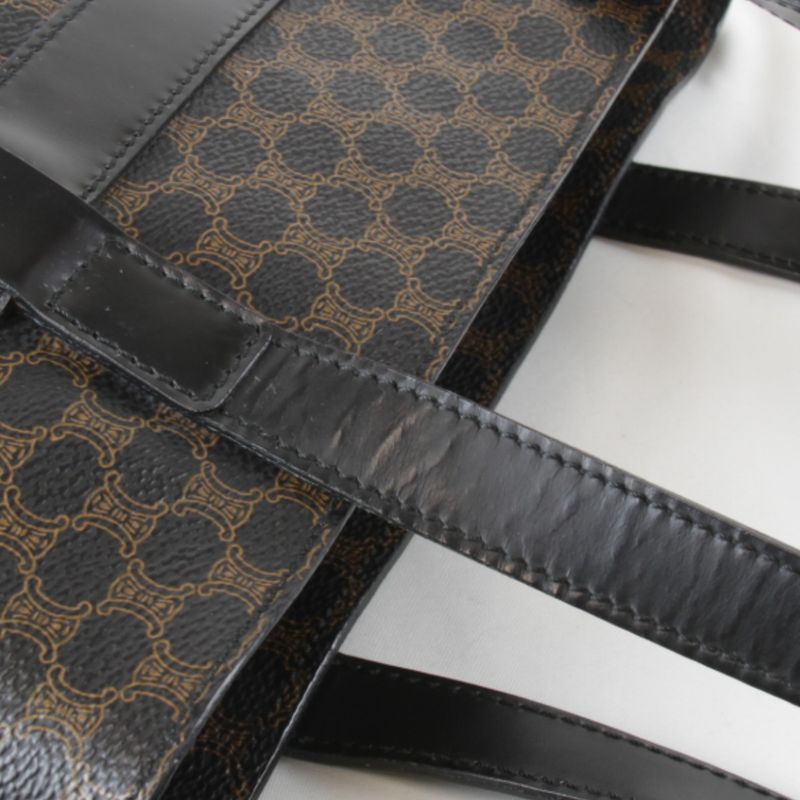 Celine Macadam Pattern Dm00/2 Tote Bag Pvc/leather Brown Basic Chic