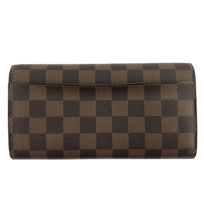 Louis Vuitton Long Wallet Portefeuille Sarah Damier Ebene N63209 Pocket