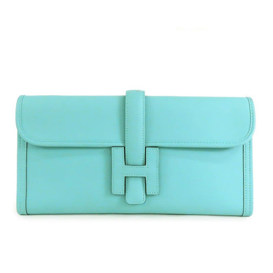 Hermes Jige Elan 29 Blue Atole Swift Clutch